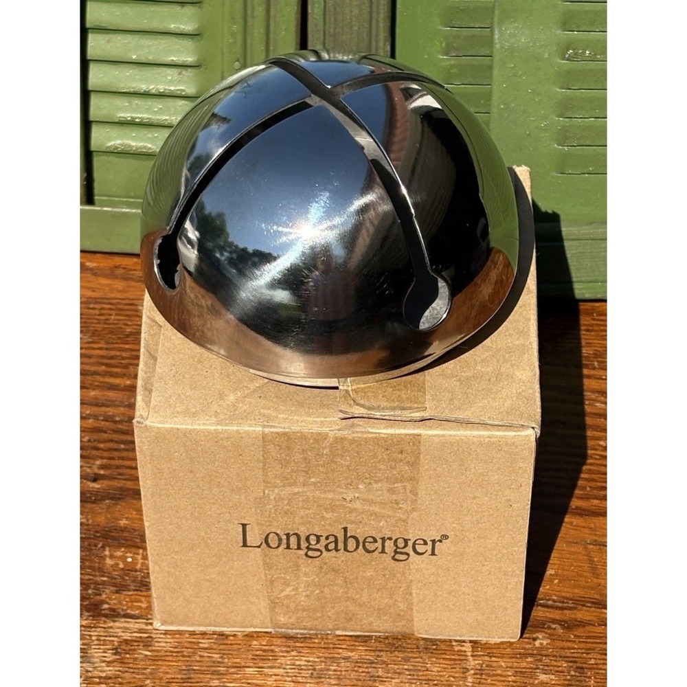Longaberger Christmas 2012 Holiday Helper Jingle Bell Topper  Silver